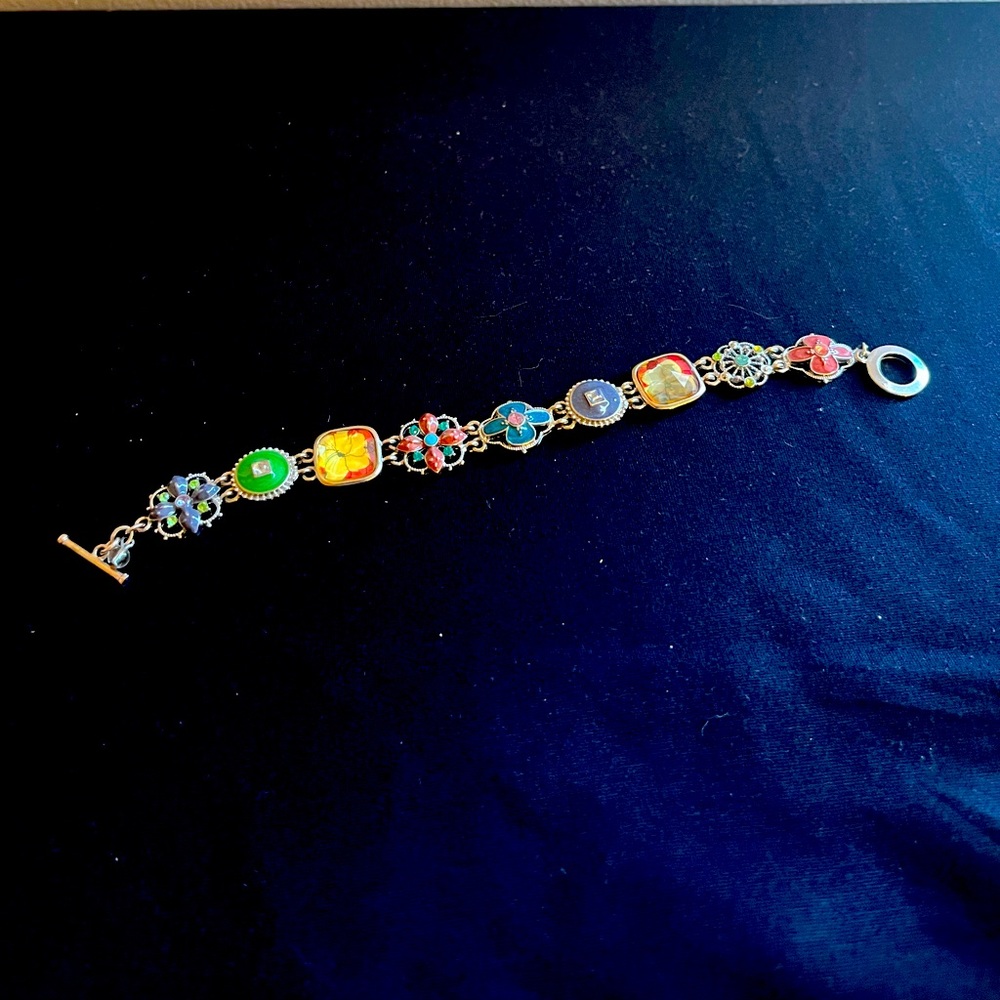 Silver Boho Floral Bracelet